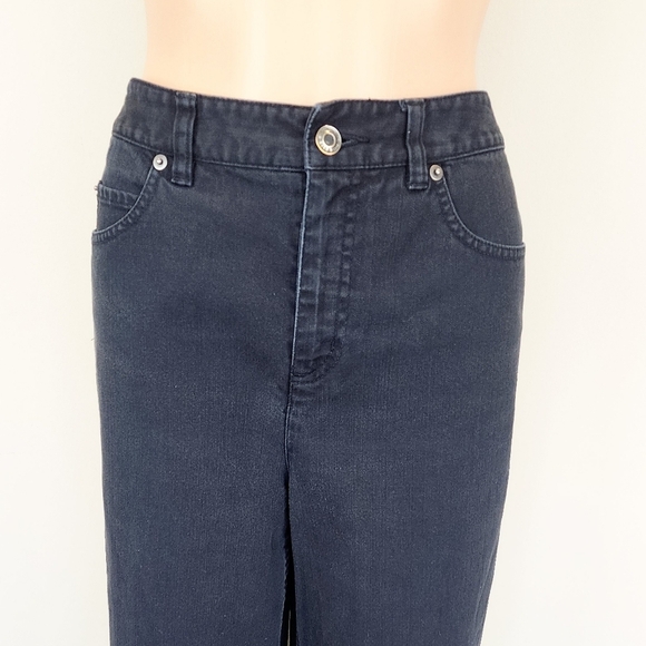 Talbots Stretch Wide Leg Black Jeans Pants - Picture 3 of 10